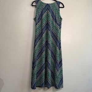 American Living Blue and Green Sleeveless A-line Maxi Dress